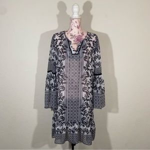 International Concepts sz:L Floral Mixed Print Semi-Sheer Tunic Dress Cover-Up